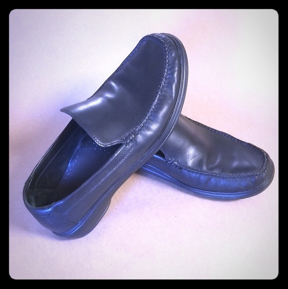 mens black leather driving loafers